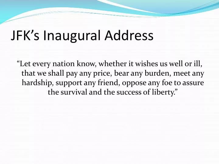 jfk s inaugural address