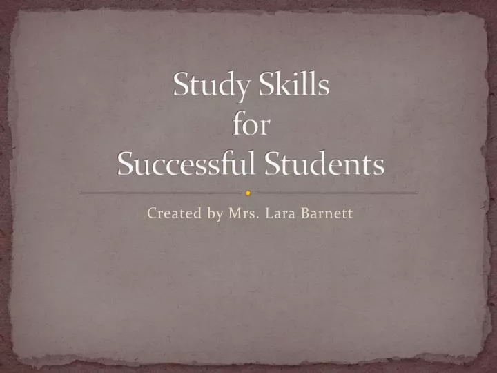 study skills for successful students
