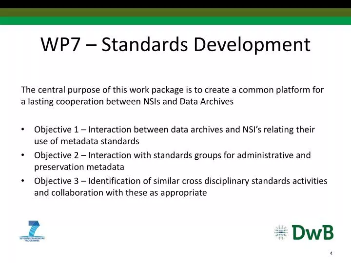 wp7 standards development