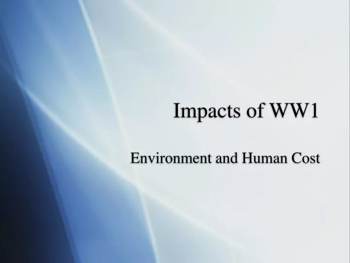 impacts of ww1
