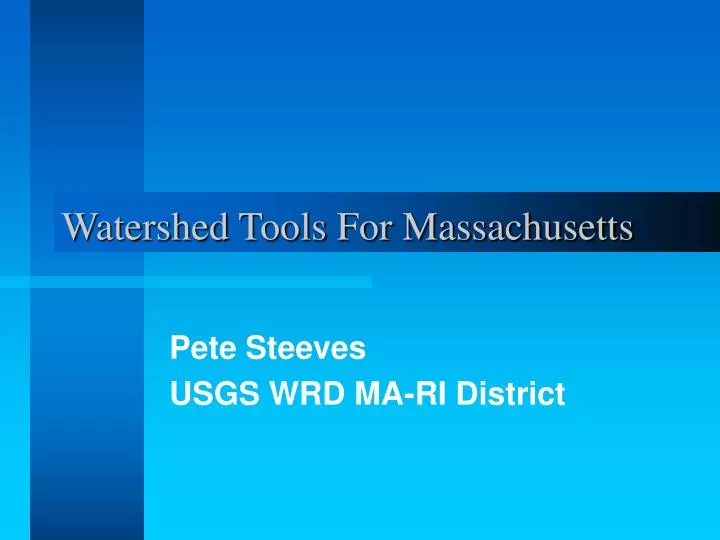 watershed tools for massachusetts