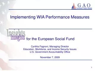 Implementing WIA Performance Measures