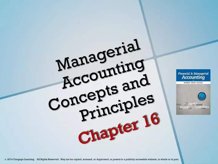 managerial accounting concepts and principles