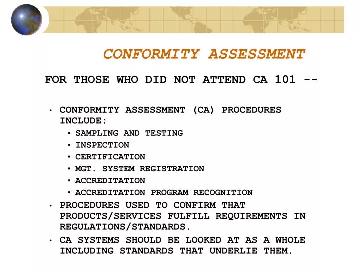 conformity assessment