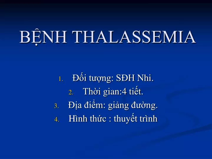 b nh thalassemia
