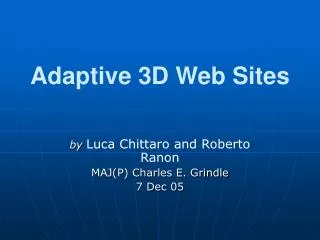Adaptive 3D Web Sites