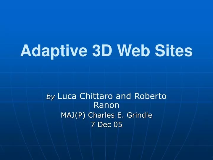 adaptive 3d web sites