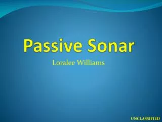Passive Sonar