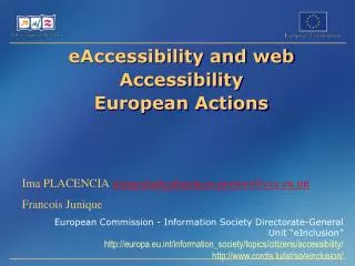 eAccessibility and web Accessibility European Actions