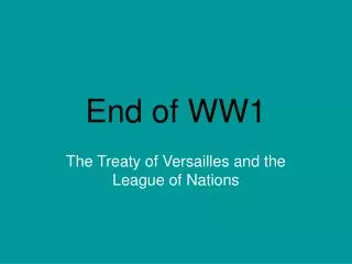 End of WW1