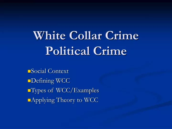 white collar crime political crime