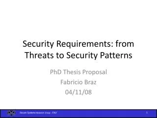 Security Requirements: from Threats to Security Patterns