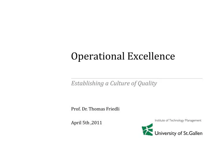 operational excellence