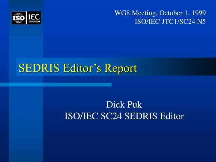 sedris editor s report