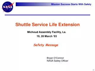 Shuttle Service Life Extension