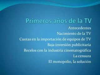 primeros a os de la tv