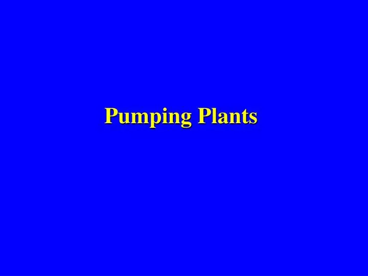 pumping plants