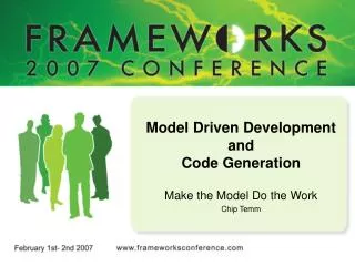 Model Driven Development and Code Generation