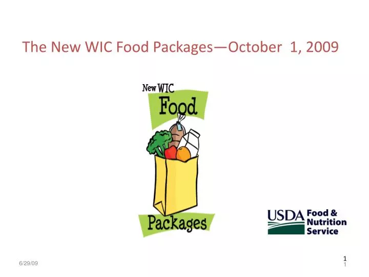 the new wic food packages october 1 2009