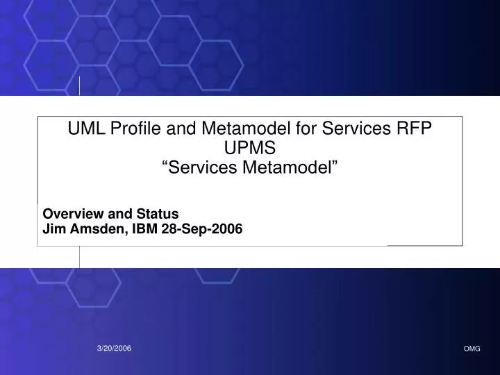 uml profile and metamodel for services rfp upms services metamodel