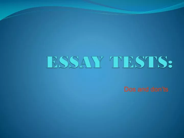 essay tests