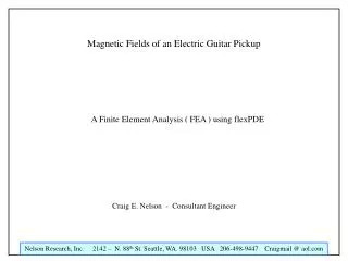 Magnetic Fields of an Electric Guitar Pickup