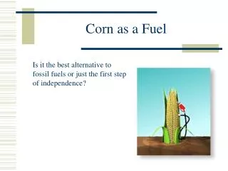 Corn as a Fuel