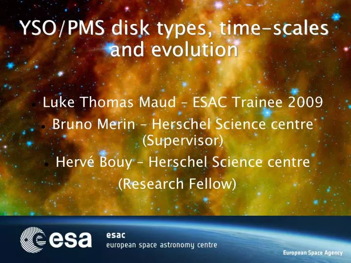 yso pms disk types time scales and evolution