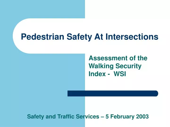 pedestrian safety at intersections