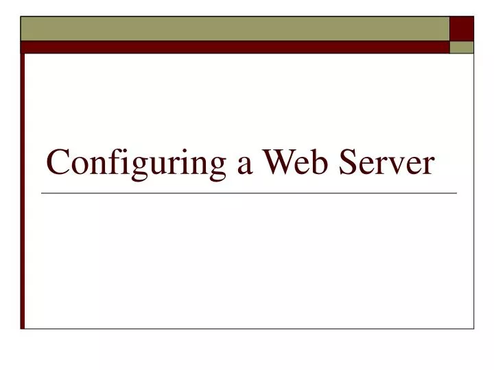 configuring a web server