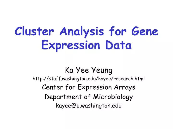 cluster analysis for gene expression data