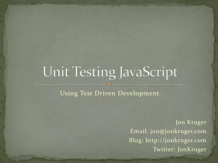unit testing javascript