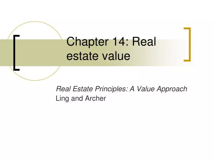 chapter 14 real estate value
