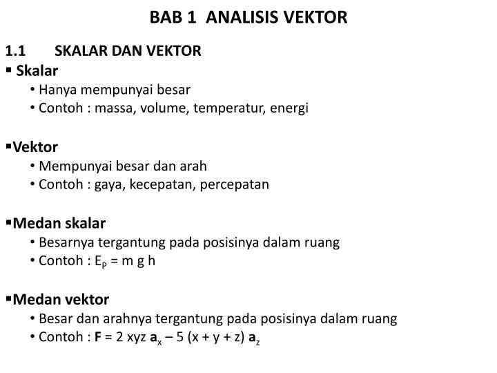 PPT - BAB 1 ANALISIS VEKTOR PowerPoint Presentation, Free Download - ID ...