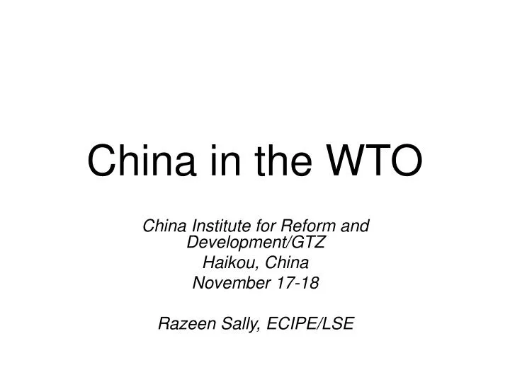china in the wto