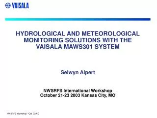 Observation needs of Meteorological &amp; Hydrological Institutes