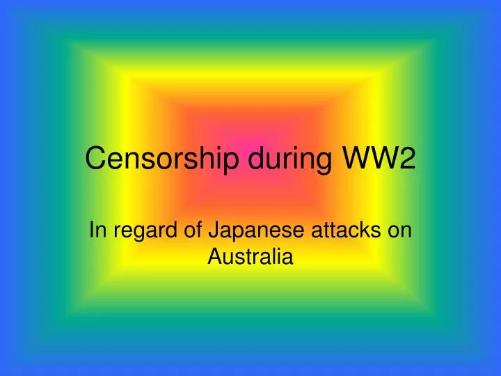 censorship during ww2