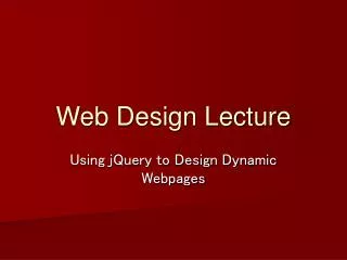 Web Design Lecture