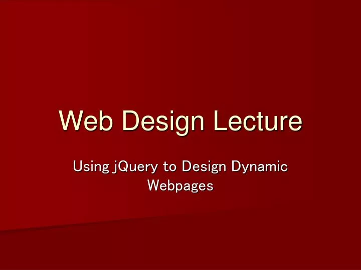 web design lecture