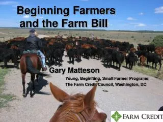 Beginning Farmers and the Farm Bill