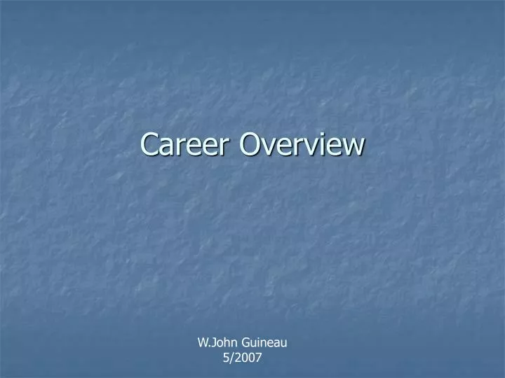 career overview