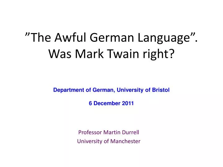 the awful german language was mark twain right