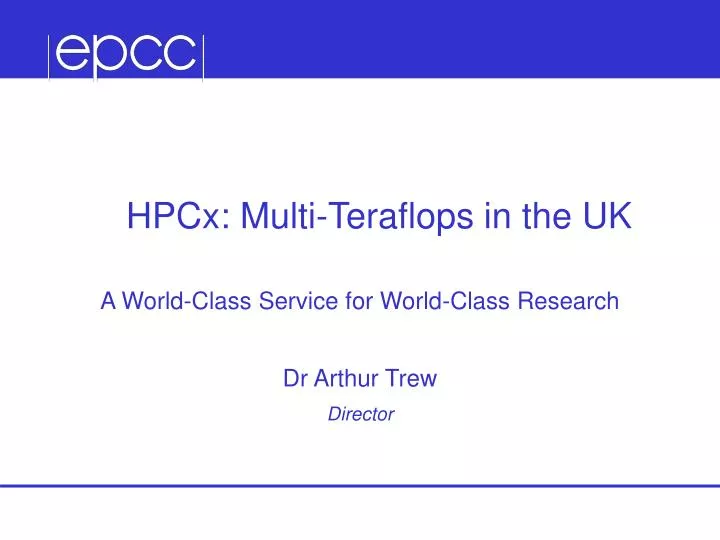 hpcx multi teraflops in the uk