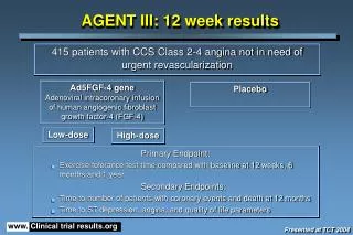 AGENT III: 12 week results