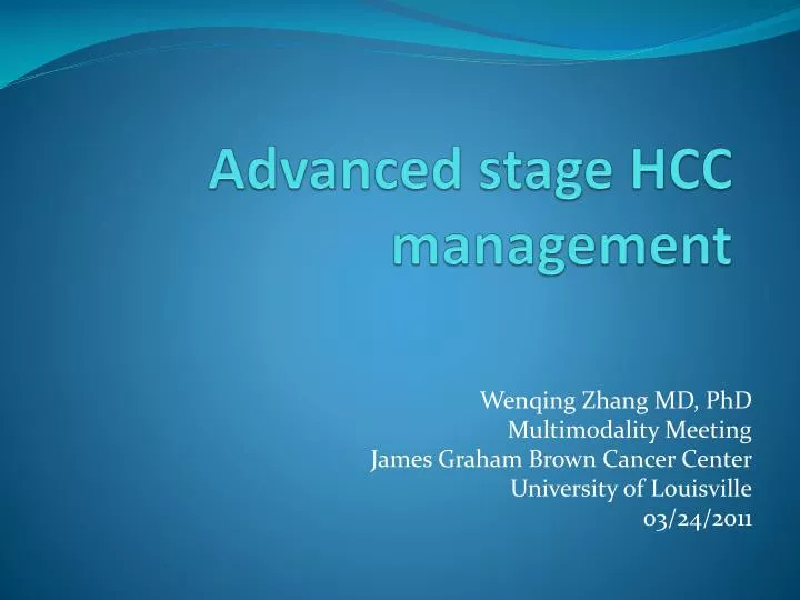 advanced stage hcc management