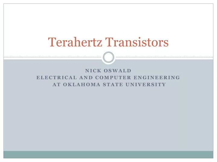 terahertz transistors