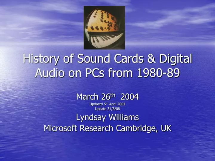 history of sound cards digital audio on pcs from 1980 89