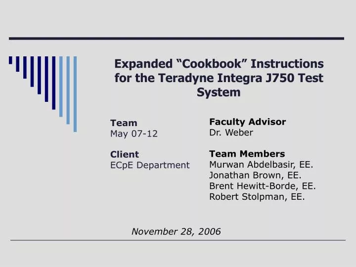 expanded cookbook instructions for the teradyne integra j750 test system