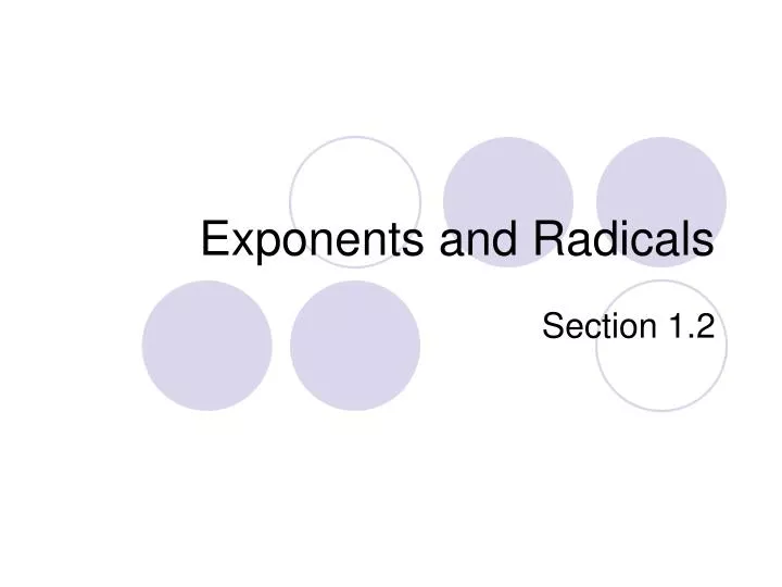 exponents and radicals