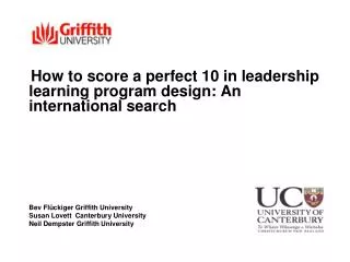 How to score a perfect 10 in leadership learning program design: An international search